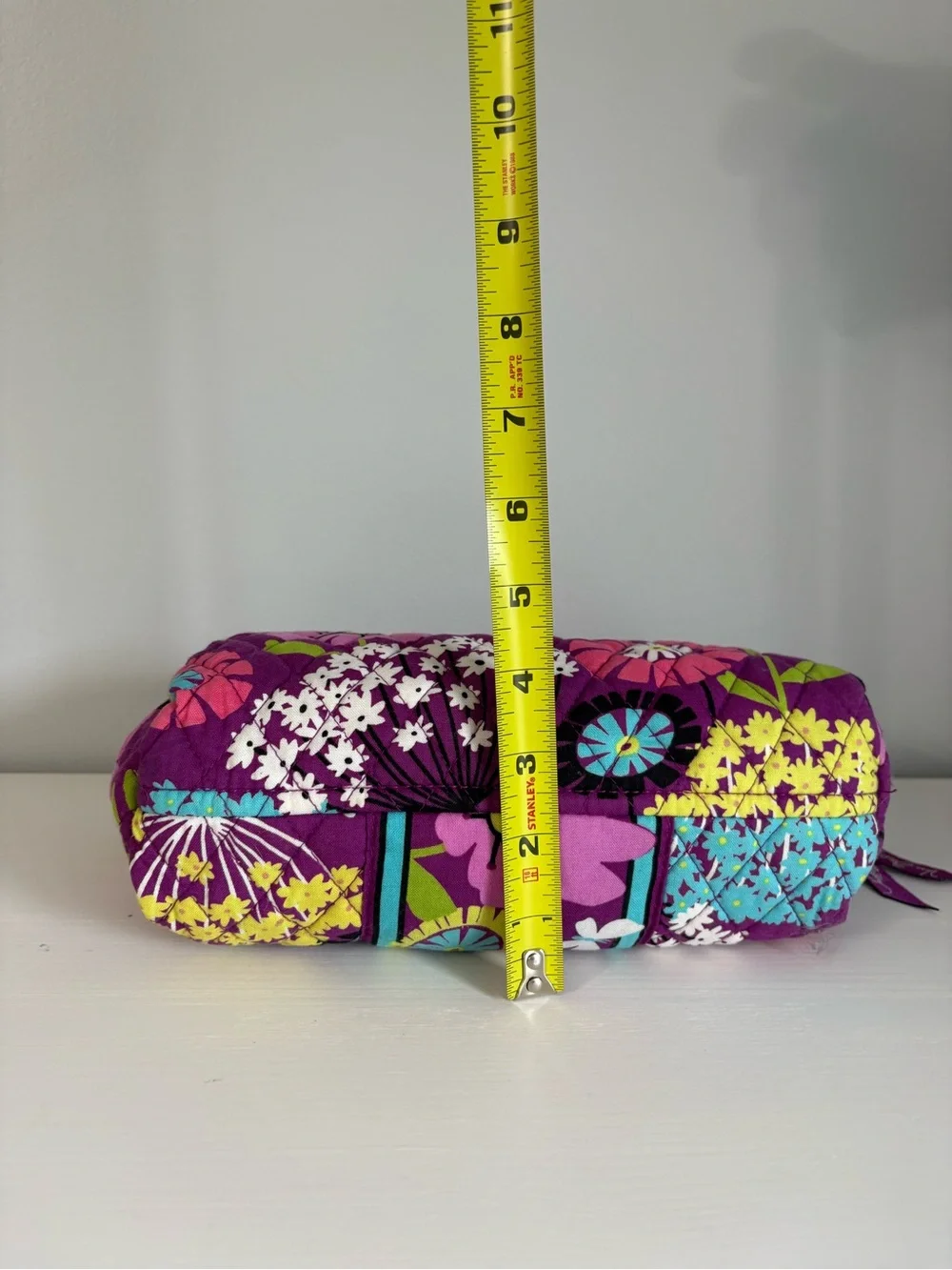 Vera Bradley Flutterby Quilted Cosmetic Bag Purple Floral Travel Pouch Retro